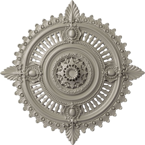 Ekena Millwork Haylynn Ceiling Medallion (Fits Canopies up to 1 1/4"), 29 1/8"OD x 1 1/4"ID x 4"P, Pearl White CM29HYPWS - main